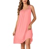 image:imageLYANER Womens Nightgown Sleeveless Sleepwear Scoop Neck Full Slip Lace Chemise NightdressPink