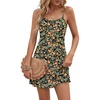 image:imageLYANER Womens V Neck Spaghetti Strap Mini Cami Dress Sleeveless Sexy Summer Beach SundressFloral Green