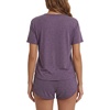 image:imageLYANER Womens 2 Piece Pajama Sets short sleeve shirt and split shorts Casual Lounge SleepwearDark Purple