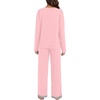image:imageLYANER Womens 2 Piece Satin Silky Pajama Set Long Sleeve Button Front Shirt with Elastic Waist Pants Loungewear SleepwearLight Pink