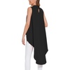 image:imageLYANER Womens Asymmetrical High Low Sleeveless Mock Neck Flowy Blouse TopsBlack