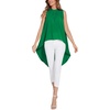 image:imageLYANER Womens Asymmetrical High Low Sleeveless Mock Neck Flowy Blouse TopsGreen
