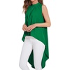 image:imageLYANER Womens Asymmetrical High Low Sleeveless Mock Neck Flowy Blouse TopsGreen