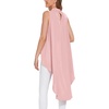 image:imageLYANER Womens Asymmetrical High Low Sleeveless Mock Neck Flowy Blouse TopsPink