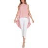 image:imageLYANER Womens Asymmetrical High Low Sleeveless Mock Neck Flowy Blouse TopsPink