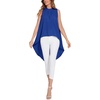 image:imageLYANER Womens Asymmetrical High Low Sleeveless Mock Neck Flowy Blouse TopsRoyal Blue