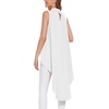 image:imageLYANER Womens Asymmetrical High Low Sleeveless Mock Neck Flowy Blouse TopsWhite