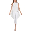 image:imageLYANER Womens Asymmetrical High Low Sleeveless Mock Neck Flowy Blouse TopsWhite