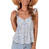 image:imageLYANER Womens Babydoll Tank Top Summer Camisole Dressy Casual Ruffle Strap Sleeveless Flowy Hem Peplum TopsAzure Blue Floral