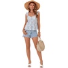 image:imageLYANER Womens Babydoll Tank Top Summer Camisole Dressy Casual Ruffle Strap Sleeveless Flowy Hem Peplum TopsAzure Blue Floral