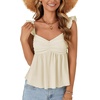 image:imageLYANER Womens Babydoll Tank Top Summer Camisole Dressy Casual Ruffle Strap Sleeveless Flowy Hem Peplum TopsBeige