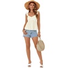 image:imageLYANER Womens Babydoll Tank Top Summer Camisole Dressy Casual Ruffle Strap Sleeveless Flowy Hem Peplum TopsFloral Light Beige