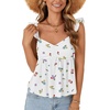 image:imageLYANER Womens Babydoll Tank Top Summer Camisole Dressy Casual Ruffle Strap Sleeveless Flowy Hem Peplum TopsFloral White