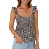 image:imageLYANER Womens Babydoll Tank Top Summer Camisole Dressy Casual Ruffle Strap Sleeveless Flowy Hem Peplum TopsLeopard Print