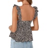 image:imageLYANER Womens Babydoll Tank Top Summer Camisole Dressy Casual Ruffle Strap Sleeveless Flowy Hem Peplum TopsLeopard Print
