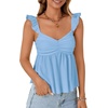 image:imageLYANER Womens Babydoll Tank Top Summer Camisole Dressy Casual Ruffle Strap Sleeveless Flowy Hem Peplum TopsSky Blue