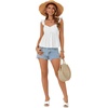 image:imageLYANER Womens Babydoll Tank Top Summer Camisole Dressy Casual Ruffle Strap Sleeveless Flowy Hem Peplum TopsWhite