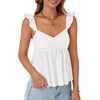 image:imageLYANER Womens Babydoll Tank Top Summer Camisole Dressy Casual Ruffle Strap Sleeveless Flowy Hem Peplum TopsWhite