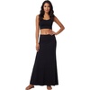 image:imageLYANER Womens Casual High Waist Solid Flare Long Maxi SkirtBlack