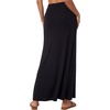 image:imageLYANER Womens Casual High Waist Solid Flare Long Maxi SkirtBlack