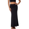 image:imageLYANER Womens Casual High Waist Solid Flare Long Maxi SkirtBlack