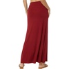 image:imageLYANER Womens Casual High Waist Solid Flare Long Maxi SkirtBurgundy