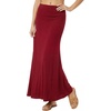 image:imageLYANER Womens Casual High Waist Solid Flare Long Maxi SkirtBurgundy