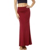 image:imageLYANER Womens Casual High Waist Solid Flare Long Maxi SkirtBurgundy