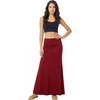 image:imageLYANER Womens Casual High Waist Solid Flare Long Maxi SkirtBurgundy