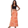 image:imageLYANER Womens Casual High Waist Solid Flare Long Maxi SkirtFloral Coral