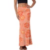 image:imageLYANER Womens Casual High Waist Solid Flare Long Maxi SkirtFloral Coral