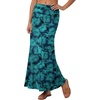 image:imageLYANER Womens Casual High Waist Solid Flare Long Maxi SkirtFloral Teal