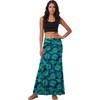 image:imageLYANER Womens Casual High Waist Solid Flare Long Maxi SkirtFloral Teal