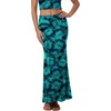image:imageLYANER Womens Casual High Waist Solid Flare Long Maxi SkirtFloral Teal