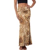 image:imageLYANER Womens Casual High Waist Solid Flare Long Maxi SkirtLeopard Khaki