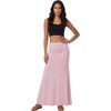 image:imageLYANER Womens Casual High Waist Solid Flare Long Maxi SkirtPink