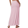 image:imageLYANER Womens Casual High Waist Solid Flare Long Maxi SkirtPink