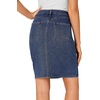 image:imageLYANER Womens Casual Stretch High Waist Bodycon Denim Jean Midi Skirt with PocketsBlue