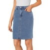 image:imageLYANER Womens Casual Stretch High Waist Bodycon Denim Jean Midi Skirt with PocketsLight Blue