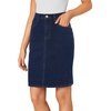 image:imageLYANER Womens Casual Stretch High Waist Bodycon Denim Jean Midi Skirt with PocketsNavy