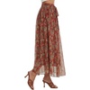 image:imageLYANER Womens Chiffon Boho Print Tie Elastic High Waist Ruffle A Line Flowy Long SkirtsYellow