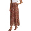 image:imageLYANER Womens Chiffon Boho Print Tie Elastic High Waist Ruffle A Line Flowy Long SkirtsYellow
