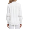 image:imageLYANER Womens Collared V Neck Eyelet Flounce Long Sleeve Button Down Blouses Shirts TopWhite