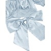 image:imageLYANER Womens Cute Ruffle Puff Short Sleeve Tie Back Crop Top Off The Shoulder Cropped BlouseSatin Baby Blue