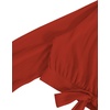 image:imageLYANER Womens Deep V Neck Long Sleeve Tie Front Knot Sexy Wrap Crop Top BlouseRed Orange