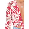 image:imageLYANER Womens Deep V Neck Long Sleeve Tie Front Knot Sexy Wrap Crop Top BlouseRose Print