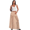 image:imageLYANER Womens Floral Lace Maxi Skirt High Waisted Flowy Sheer A Line Boho Skirts with Inner ShortsKhaki