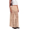 image:imageLYANER Womens Floral Lace Maxi Skirt High Waisted Flowy Sheer A Line Boho Skirts with Inner ShortsKhaki