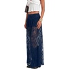 image:imageLYANER Womens Floral Lace Maxi Skirt High Waisted Flowy Sheer A Line Boho Skirts with Inner ShortsNavy Blue