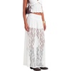 image:imageLYANER Womens Floral Lace Maxi Skirt High Waisted Flowy Sheer A Line Boho Skirts with Inner ShortsWhite